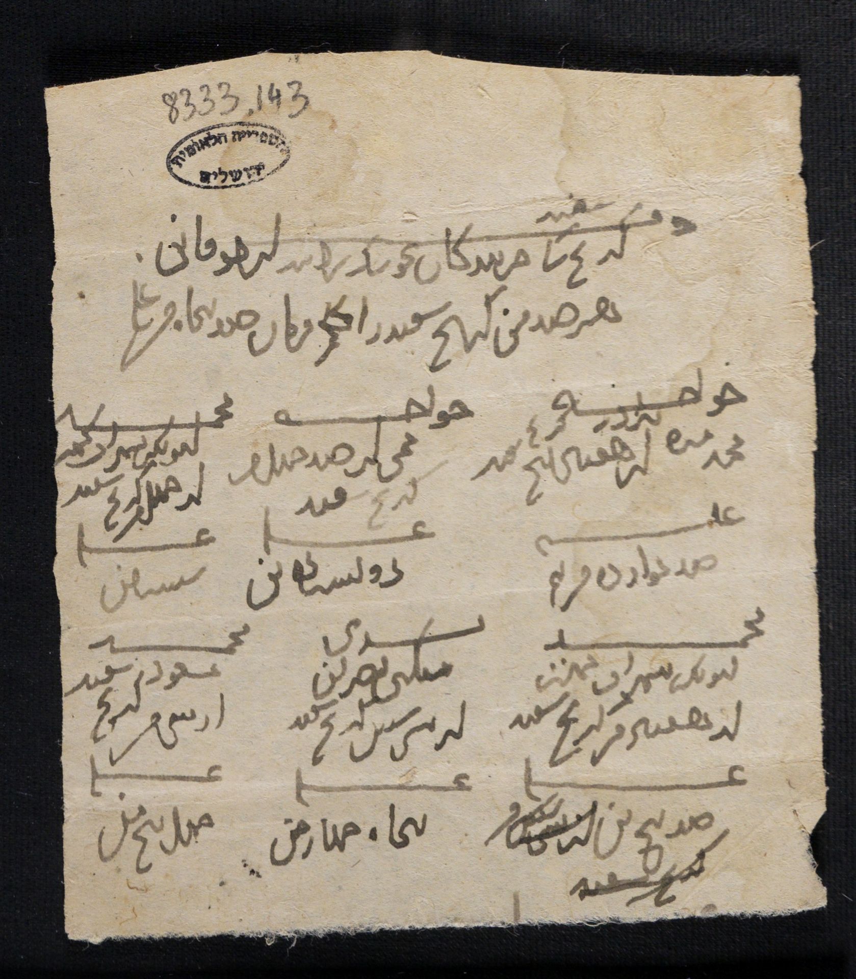 New Persian: National Library of Israel, Ms.Heb.8333.143: Folio (recto)